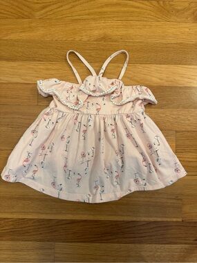 Tommy Bahama Light Pink Flamingo Ruffle Tank